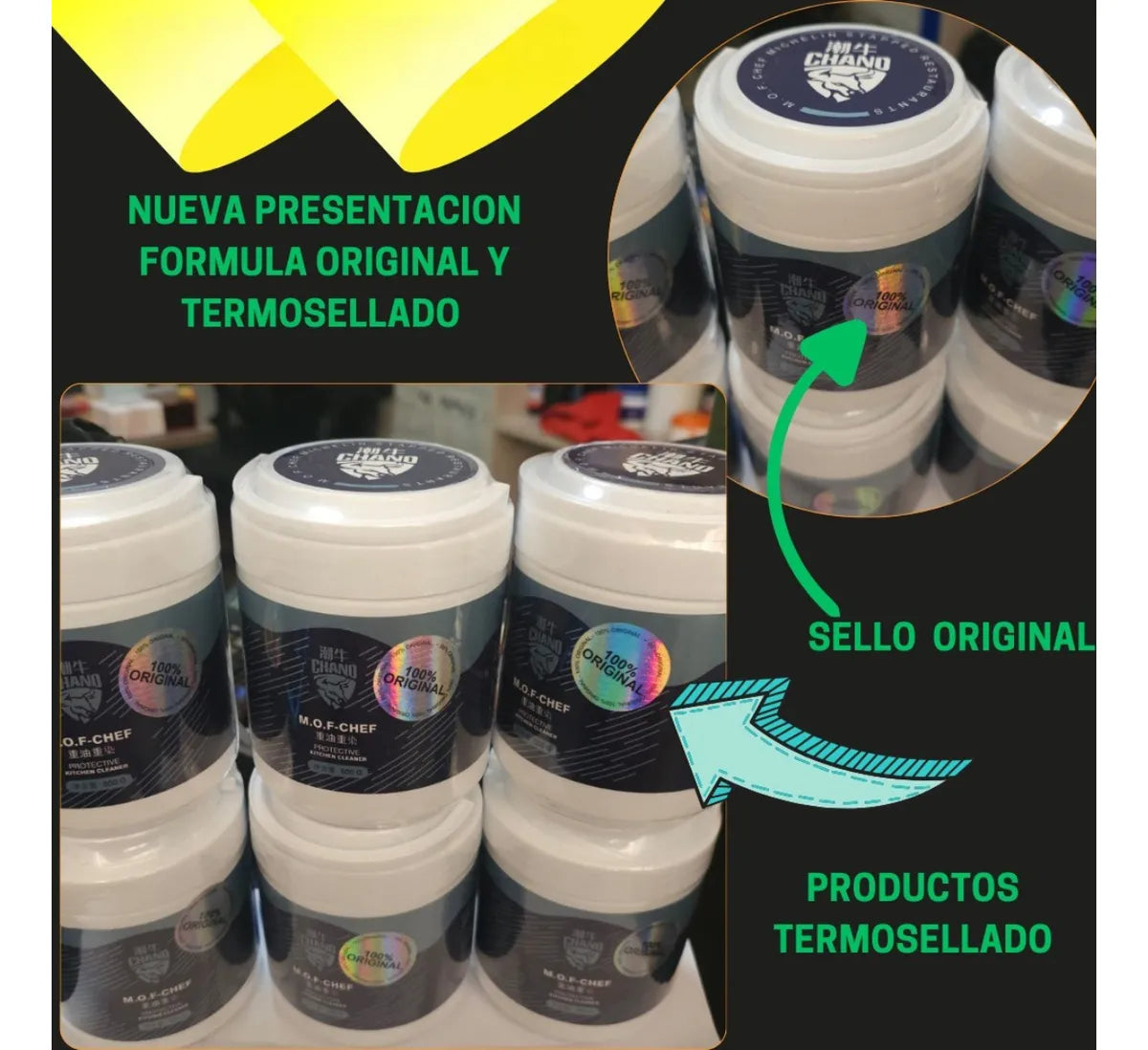 CHANO - LIMPIADOR EN POLVO QUITA GRASA PARA COCINA 500 GR